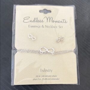 Infinity Silver Earrings & Necklace Set